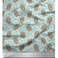 thumbnail image 1 of Soimoi Poly Georgette Fabric Footprint,Bear & Arrow African Printed Fabric 1 Yard 52 Inch Wide, 1 of 1