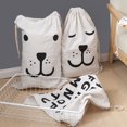thumbnail image 3 of QualitChoice Portable Cotton Linen Drawstring Closure Bag Bedroom Large Capacity Pouch Sundries Luggage Cargo Laundry Organizer Type 2 1 Pc, 3 of 6