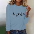 thumbnail image 1 of XZNGL Womens Printed Round Neck Pullover Long Sleeved Casual Womens, 1 of 1