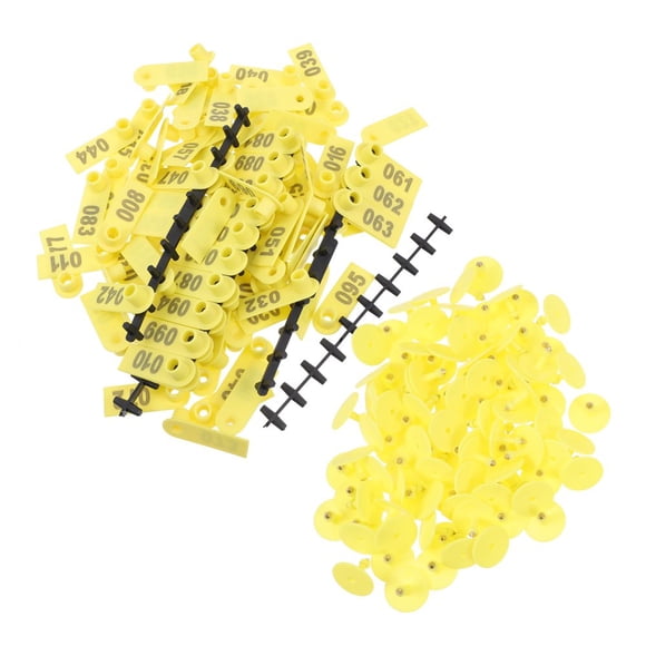MesaSe 100 Pcs Étiquettes d'Oreilles de Bétail Collier de Chèvre Mouton avec Mots Étiquettes de Cerf Bétail