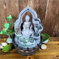 thumbnail image 4 of Tabletop Fountain Buddha Waterfall Ornament Indoor Waterfall Feature Calming Relaxing Water Sound Sleeping Decoration Buddha Statue Home Decor, 4 of 8