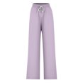 thumbnail image 4 of Pants for Women, Womens Fashionable Striped Printed Drawstring Wide Leg Pants, 4 of 4