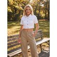 thumbnail image 4 of INSPIRE CHIC Women's Cropped Denim Jacket Short Sleeve Button Front Jean Jacket White XL, 4 of 6