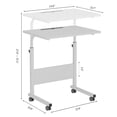 thumbnail image 3 of Standing Computer Desk With Wheels, Removable Side Desk, Sit-stand Desk With Adjustable Height, Card Slot, 3 of 6