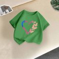 thumbnail image 1 of Rbaofujie T-Shirt à Manches Courtes pour Fille avec Imprimé Cœur, Col Rond, Sortie, T-Shirt Basique, 1 of 5