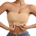 thumbnail image 1 of WZXFASHION Strapless Bra For Women Wire Bras Front Buckle Padded Bra With Straps Bra Khaki S, 1 of 5
