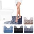 thumbnail image 1 of Sentmoon Bathroom Rugs Bathroom Floor Mat Absorbent Microfiber Plushes Bath Mat U Shape Toilet Mats Bathroom Rugs Soft Comfortable Absorption Non-Slide Thick Machines Washable Easier To Dry Dark, 1 of 8