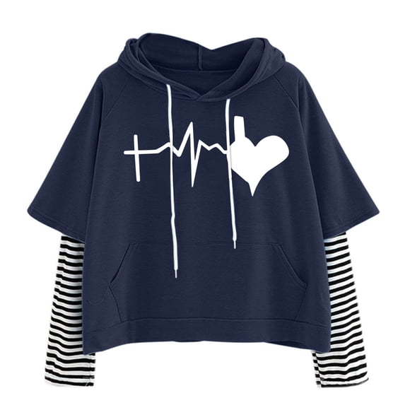 Lightweight Hoodies Women Pullover Women Hoodies with Zipper Knitted Sweater Jackets Womens Hoodie Long over Sized for Ladies Sweatshirt Hooded Long Sleeve Crop Patchwork Blue S