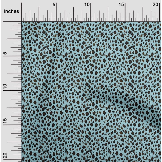 oneOone Tissu Georgette Viscose Tissu Imprimé Peau d'Animal Léopard au Mètre 42 Pouces de Large