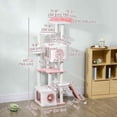 thumbnail image 3 of PawHut 65 Inch Cat Tree, Multi-Level Cat Tower with Condos, Perch, White, 3 of 10