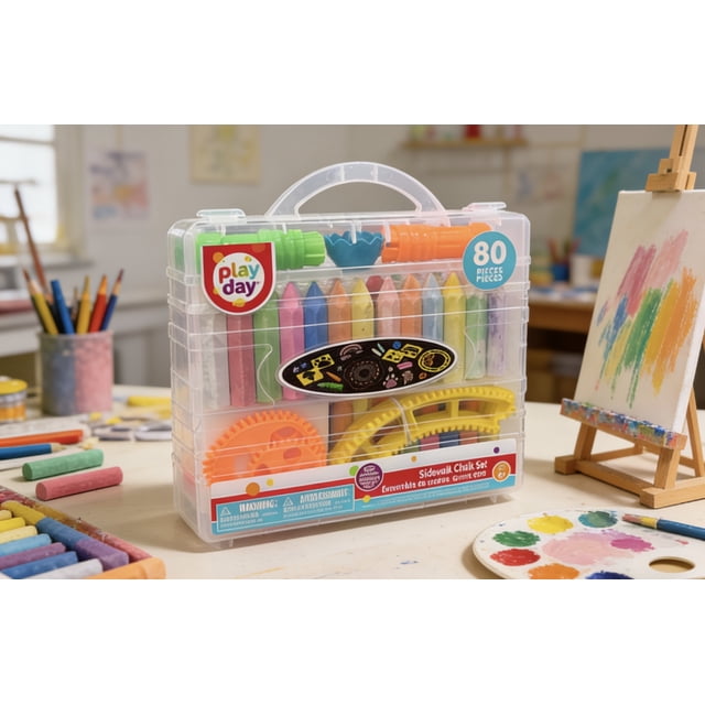 Play Day 80Pc Sidewalk Chalk Set Craft Kits