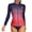 Navy-Red, variant on Women's Long Sleeve Rash Guard Sun Protection Zipper Gradient Swimsuit Top