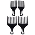 thumbnail image 4 of Peigne à Cheveux Professionnel Extra Grand pour Boucles Plastique Noir 4 Pcs 7.1x3.9x0.3In, 4 of 5
