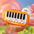 thumbnail image 3 of Toddler Educational Keyboard Toy Animals Theme Lights Music 5 Instrument Modes Portable Mini Piano In Orange 6.3X3.9X1.18 Inches 0-3 Years Sensory Play Orange, 3 of 5