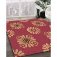 thumbnail image 3 of Ahgly Company Machine Washable Indoor Round Transitional Crimson Red Area Rugs, 4' Round, 3 of 7