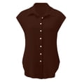 thumbnail image 4 of asjyhkr Plus Size Womens Linen T Shirts Button down Short Sleeve Tshirt Summer Tops Loose Soft Tees, 4 of 5