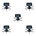 thumbnail image 2 of Maytalsory 1/2/3/5 Kitchen Hanger Self-adhesive Replacement Solid Color Punch-free 360 Degree Rotatable 6 Claw Detachable Mug Brush Rack Blue 5PCS, 2 of 6