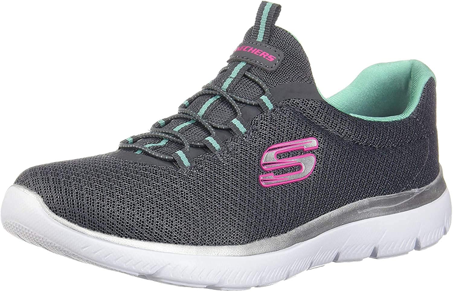 Skechers Summits Espadrilles à Enfiler pour Femmes Charbon/vert 6 W