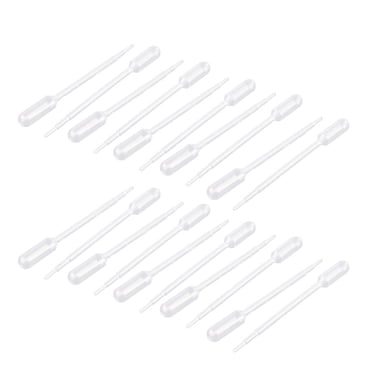 Unique Bargains 20 Pcs Compte-Gouttes Oculaires Jetables en Plastique 1 ml Pipette à Transfert Gradué Compte-Gouttes