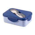 thumbnail image 2 of Boîte Bento à 2 Compartiments, Contenant Alimentaire Allant au Micro-Ondes, Couvercle Scellé Étanche, Préparation de Repas Compartimentée, Plateau-Repas de Bureau, Plat Portable avec Cuillère à Fourche, Plastique Écologique, 2 of 6