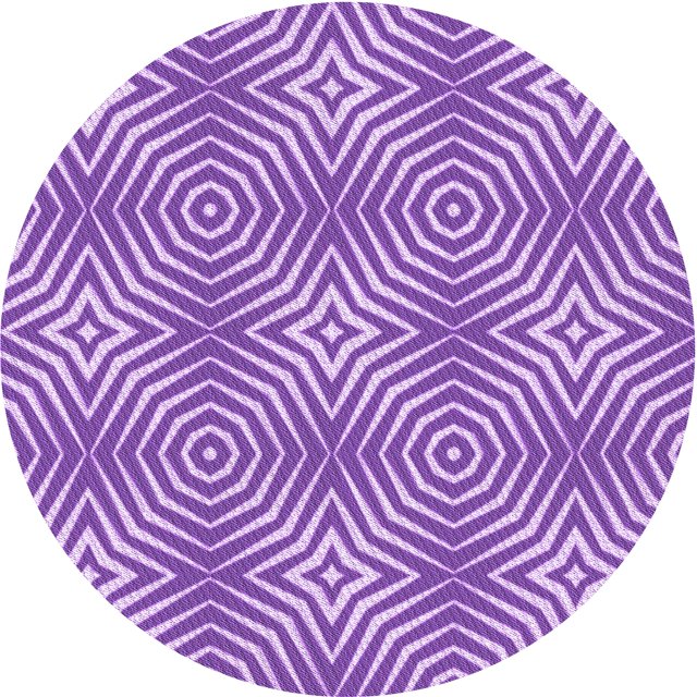 Ahgly Company Machine Washable Indoor Round Transitional Blue Violet Purple Area Rugs, 6' Round