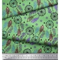 thumbnail image 3 of Soimoi Satin Silk Fabric Eye,Dot & Peacock Feather Print Fabric by Yard 42 Inch Wide, 3 of 4