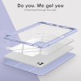 thumbnail image 3 of for iPad 10.9(2020), iPad 10 10.9 Inch Case with Transparent Shockproof Back Cover[Built-in Pencil Holder,Auto Sleep/Wake,Camera Protection]-Purple, 3 of 7