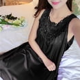 thumbnail image 4 of Kcodviy Robe Décontractée Unie pour Femmes en Coton, Nuisette Sans Manches à Col Rond en Dentelle, Chemises de Nuit Surdimensionnées pour Femmes, Robe à Empiècements, Chandail Ample à Boutons devant, Robe de Nuit, 4 of 6