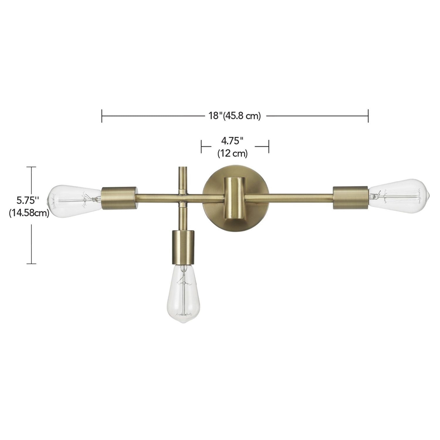 Hollins 18" 3-Light Vanity Light, Matte Brass