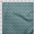 thumbnail image 4 of oneOone Cotton Cambric Teal Green Fabric Leaves Sewing Craft Projects Fabric Prints By Yard 42 Inch Wide, 4 of 5