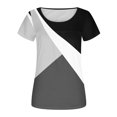 thumbnail image 3 of SMihono Hauts pour Femmes Été Chic Décontracté Grande Taille Mode Confortable Décontracté Col Rond Manches Courtes Imprimé Haut Blouse T-shirt Oversize pour Femmes 2023, 3 of 4