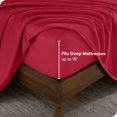 thumbnail image 4 of Bare Home Microplush Fleece Sheet Set - Ultra Soft - Deep Pocket - Twin XL, Red, 4 of 7