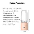 thumbnail image 4 of Portable Blender, Portable Juicer Blender With 6 Stainless Steel Blades, Motor Base, Button, 1500mA Battery Personal Size Blender Juicer Cup For School, 4 of 7