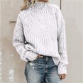 thumbnail image 2 of Mrat Chandail à Col Roulé à Manches Longues et Chemises Femmes Décontracté Chandail à Col Rond Mode Dames Décontracté Uni à Manches Longues Col Roulé Hauts d'Automne Blouse T-Shirt T-Shirt à Manches Longues T-Shirts Femme, 2 of 7