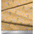 thumbnail image 3 of Soimoi Tissu Orange Poly Georgette Libellule & Imprimé Floral au Mètre 52 Pouces de Large, 3 of 6
