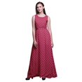 thumbnail image 1 of Bimba Damask Women Long Tank MaxiDress Round Neck Printed Party Gown-X-Large, 1 of 6