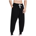 thumbnail image 3 of FAIWAD Men's Drawstring Elastic Waist Baggy Sweatpants Straight Leg Elastic Close Bottom Track Pants, 3 of 4