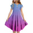 thumbnail image 1 of RXIRUCGD 2025 Vêtements d'Été pour Enfants Mode Filles Nouvelle Robe d'Été à Manches Courtes Poches à Volants Col Rond Imprimé, 1 of 4