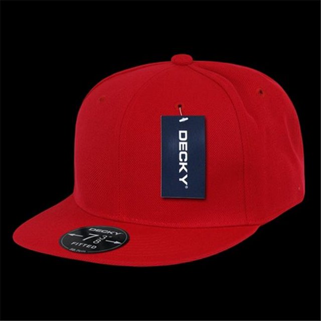 Decky RP1-PL-RED-27 Casquette Rétro Ajustée, Red, Taille 7,5