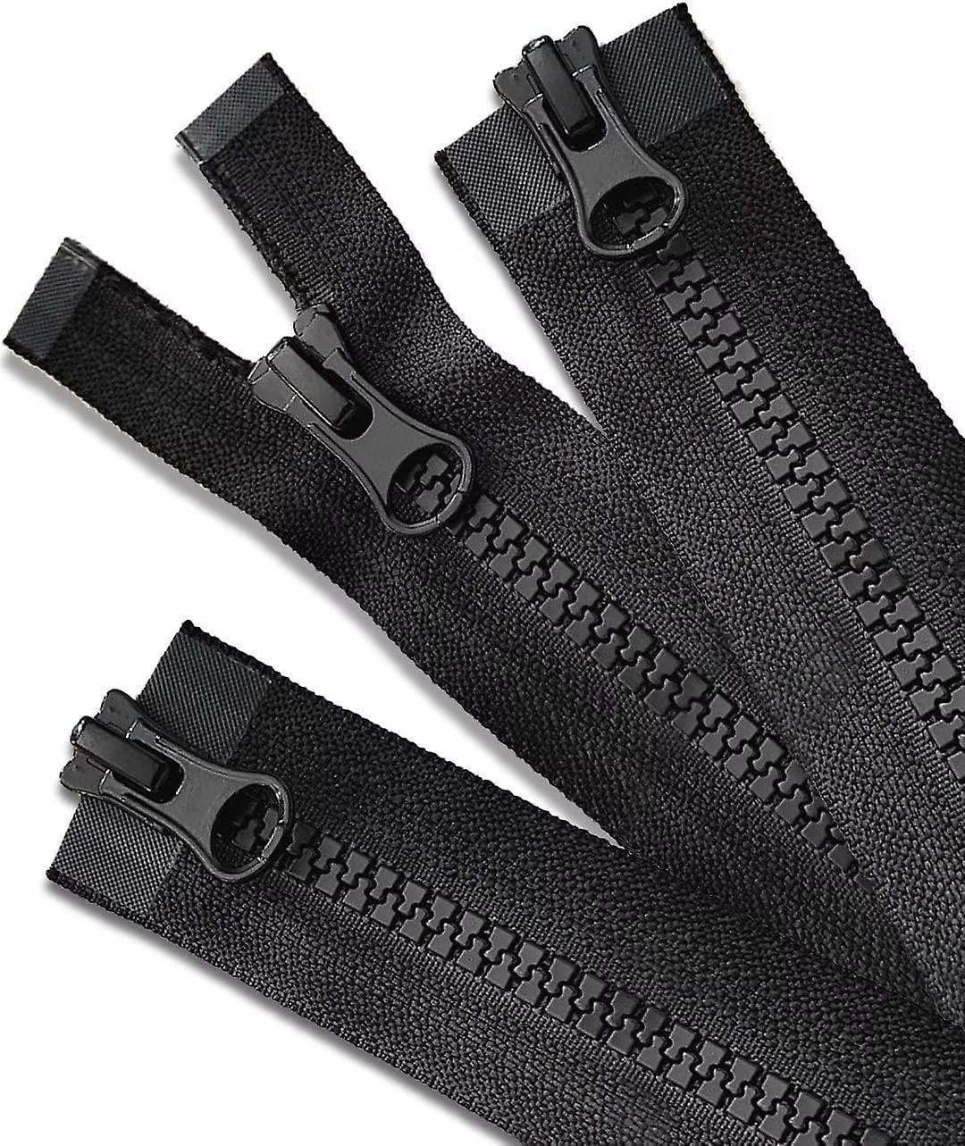 27 Inch Jacket Zipper, #5 Durable Zipper For Jacket (3 Piece), Black Plastic Coat Zipper Replacement, Separating Zipper For Coat, Down Jacket, Sweatsh