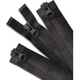 thumbnail image 1 of 27 Inch Jacket Zipper, #5 Durable Zipper For Jacket (3 Piece), Black Plastic Coat Zipper Replacement, Separating Zipper For Coat, Down Jacket, Sweatsh, 1 of 5