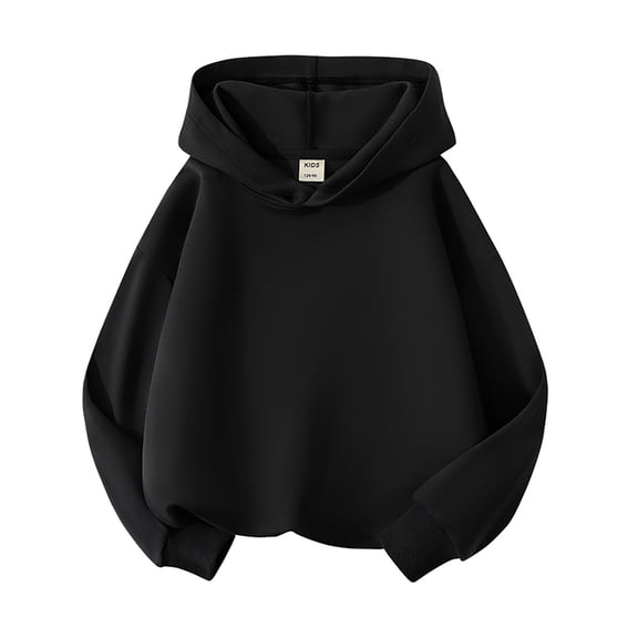 MIASHUI Boys Hoodies Sweatshirts Toddler Pullover Children's Basic Hoodie Coat Comfortable Top for Active Kids Black,12-13 Years