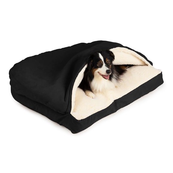 Snoozer Pet Products Luxury Rectangle Cozy Cave Dog Bed with Microsuede Small Black