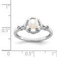 thumbnail image 2 of Bague en Argent Sterling 925 Rhodié Perle d'Eau Douce et Diamant, 2 of 2