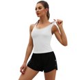 thumbnail image 4 of Charmo Women's Scoop Neck Ribbed Tank Tops Slim Straps Cropped Tops Built in Bra, 4 of 5