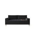 thumbnail image 4 of HMD Astoria Canapé 3 Places à Accoudoirs Carrés en Lin avec 2 Coussins Décoratifs, Noir, 4 of 5