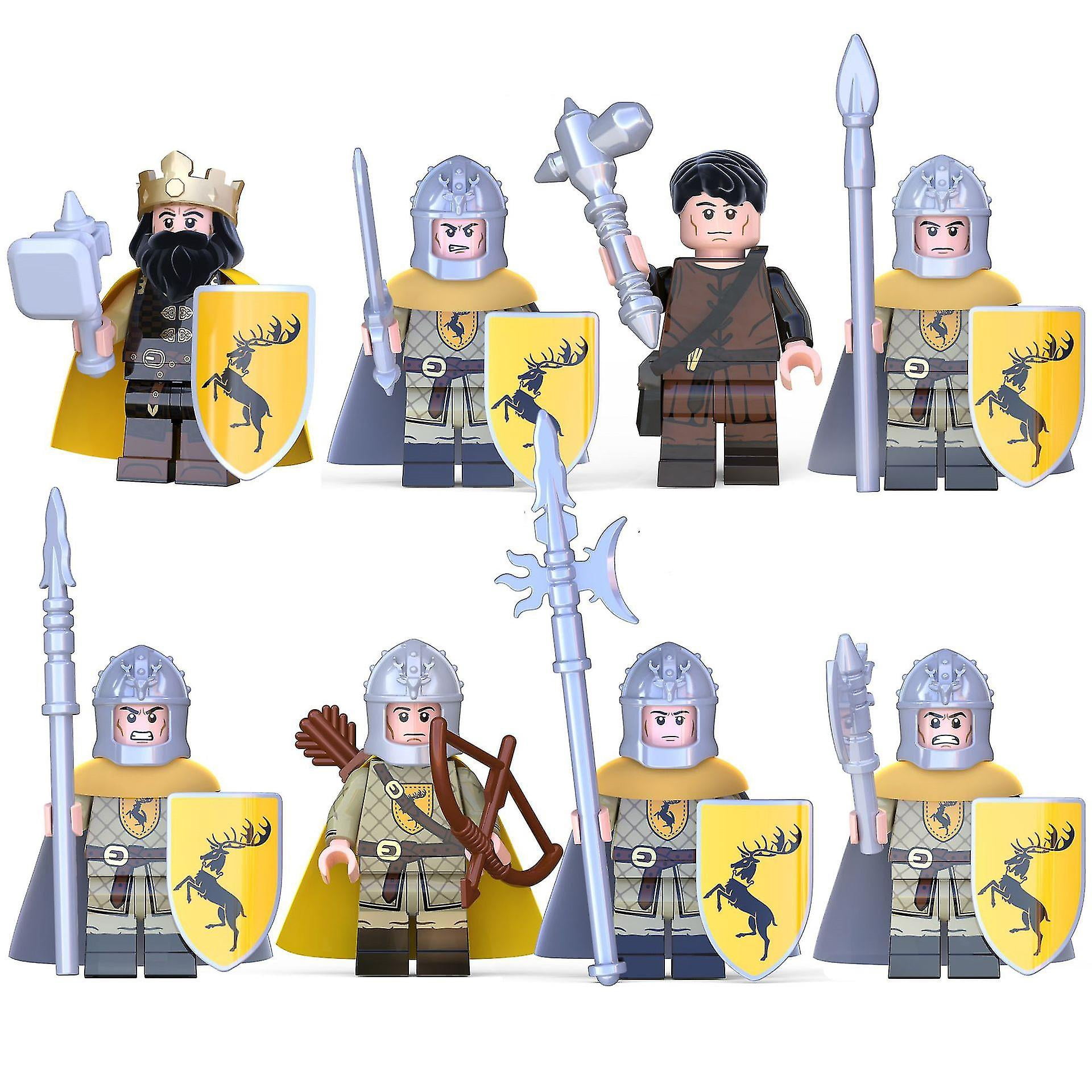 Knights Orc Archer Soldier Warrior Warhorse Figures Building Blocks Kids Toys 4.5cm Set Of 8 Style 2