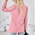 thumbnail image 4 of IROINNID T-shirt à Manches Longues en Polyester Réduit pour Femmes, Quotidien, Couleur Unie, Encolure Carrée, Plissé, T-shirt Ample, Haut, Pink, 4 of 4