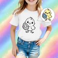 thumbnail image 2 of PMVFHDE Tenue de Pâques Fille T-Shirt Graphique de Pâques / Imprimé Lapin et Oeuf Manches Courtes Col Rond / T-Shirt de Fête en Coton Doux pour Tout-Petit / Tenue Décontractée Printemps Été Blanc,12-13 Ans, 2 of 6