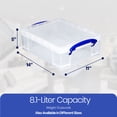 thumbnail image 3 of Really Useful Box 8.1L Plastic Storage Container with Clip Lock Handle (10 Pack), 3 of 9